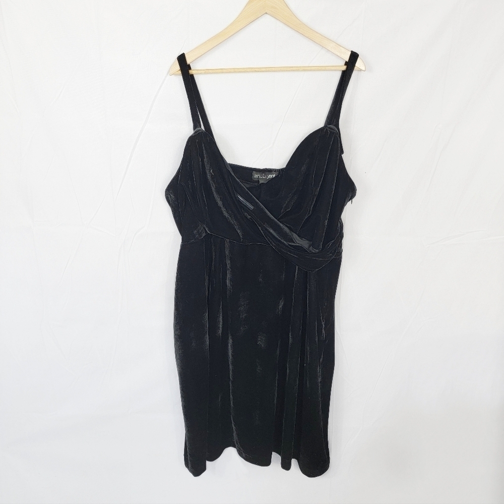 Lane Bryant Size 28 Black Velvet Dress